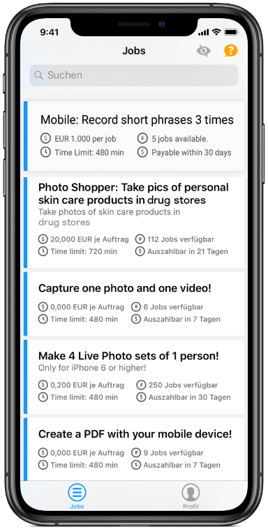 Clickworker App select task