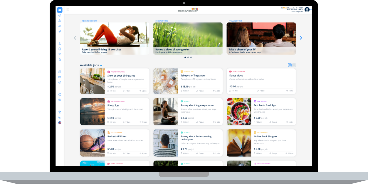 Clickworker App - Desktop